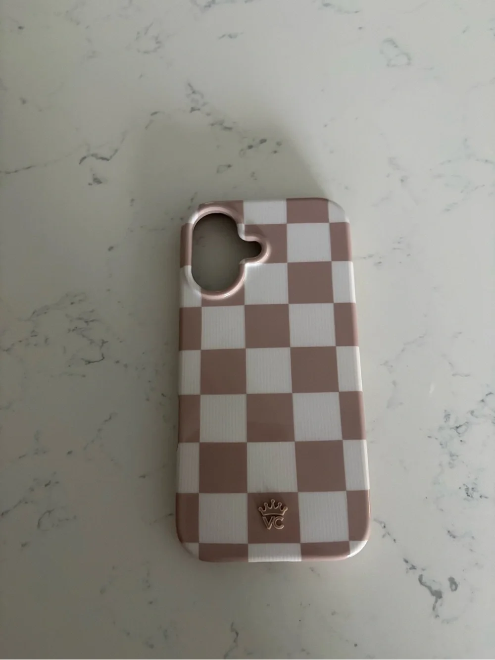 Velvet Caviar Checkerboard Nude & White iPhone 16 Case